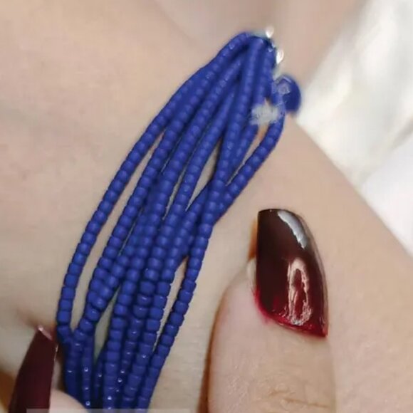 Single Handcrafted Lapis Bracelet, Bohemian Silver Kuchi Bracelet, Afghan Tribal - Picture 4 of 4